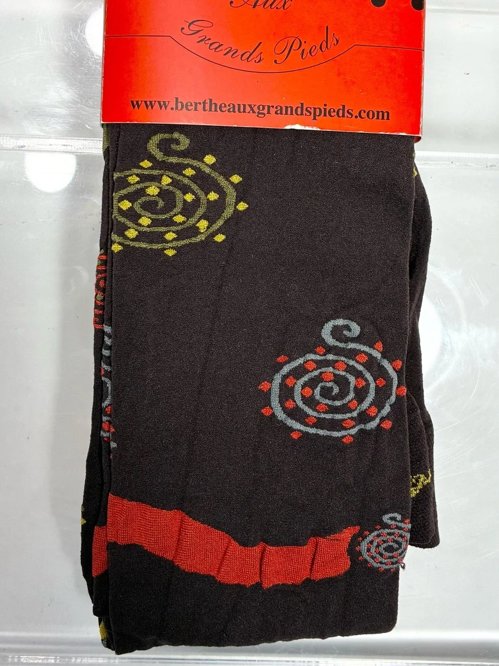 Berthe France Spiral Star Pattern Opaque Tights Charcoal Multi Size 3/4 (M/L)